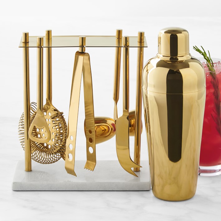 Gold Bar Tools Set with Cocktail Shaker