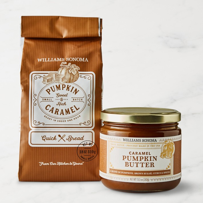 Williams Sonoma Pumpkin Caramel Quick Bread Mix &amp; Caramel Pumpkin Butter