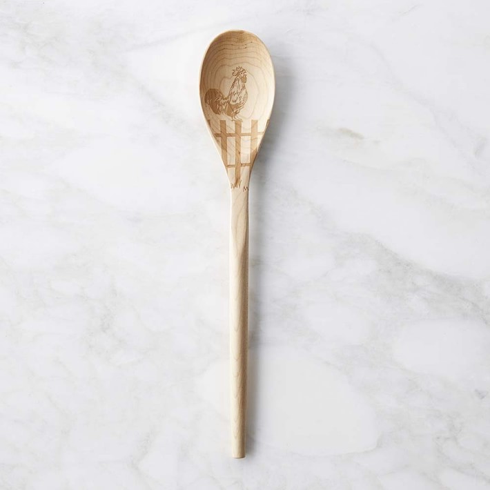 Etched Maple Spoon, Rooster, 14