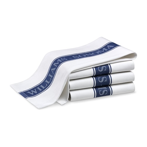 Williams Sonoma Classic Logo Towels, Set of 4, Bright Blue