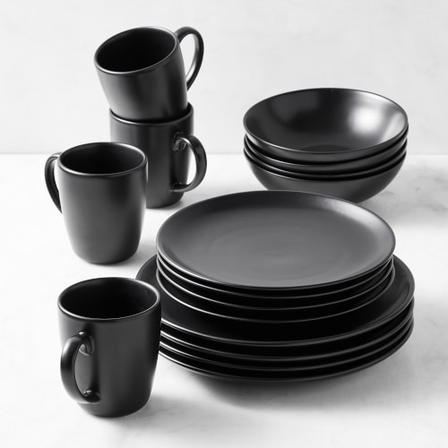 Open Kitchen by Williams Sonoma Matte 16-Piece Dinnerware Set, Black