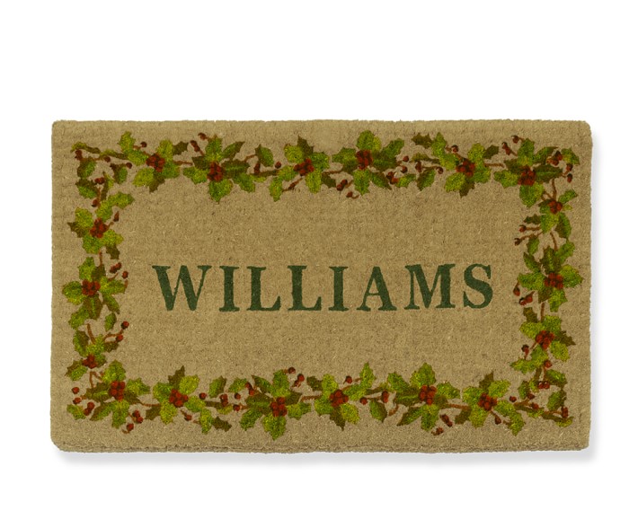 Personalized Holly Coir Doormat, 22