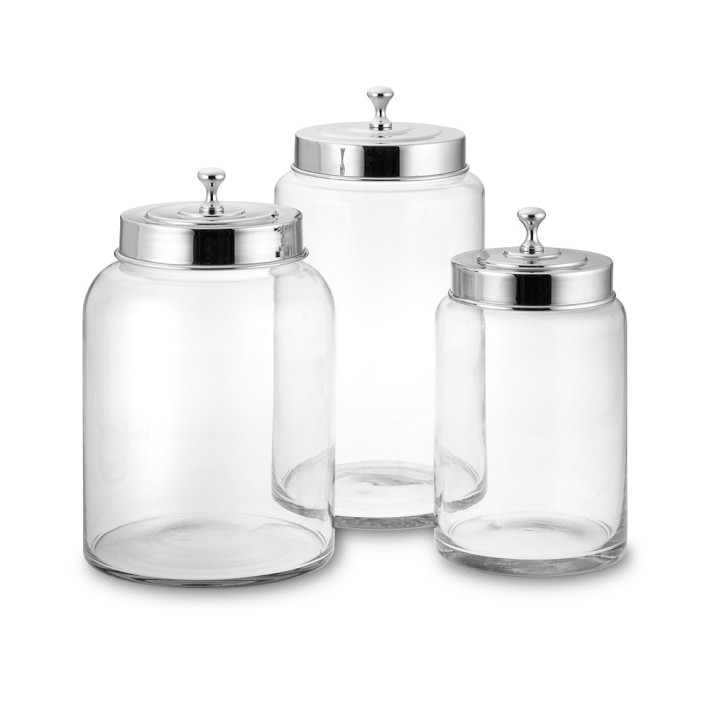 Glass Canisters, Set of 3