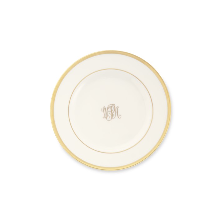 Pickard Signature Monogram Bread and Butter Plate, Gold