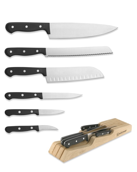 W&#252;sthof Gourmet 7-Slot Organizer with Knives, Set of 7