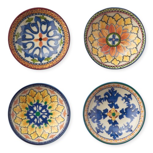Sicily Ceramic Mixed Dipping Bowls, Set of 4, Small