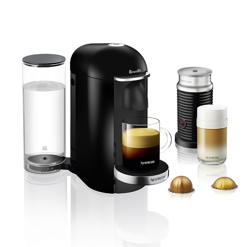 Nespresso VertuoPlus Deluxe Coffee Maker & Espresso Machine Milk Frother, Piano Black