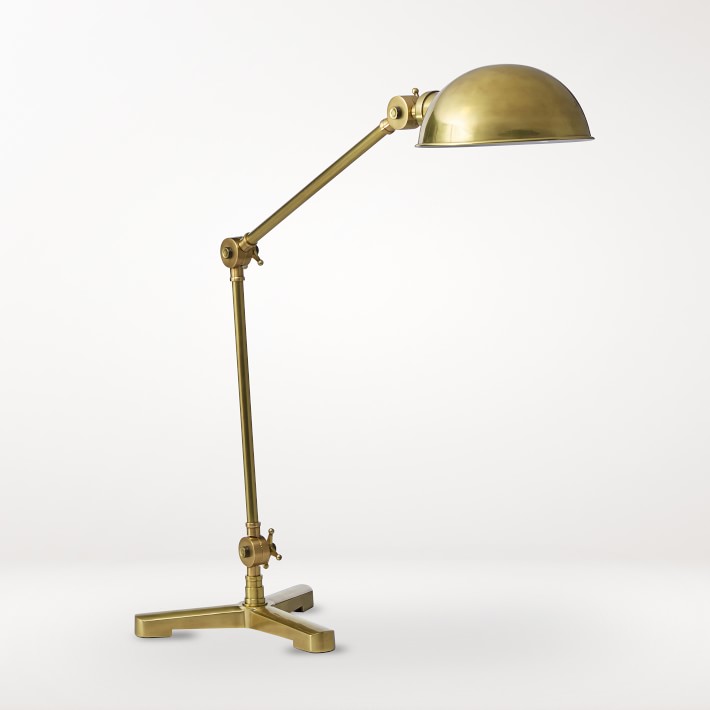 Sullivan Task Table Lamp, Antique Brass