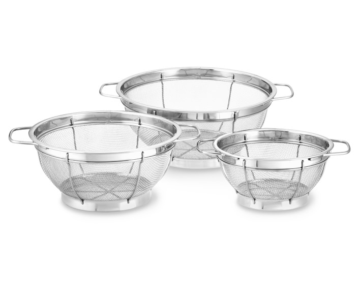 Williams Sonoma Stainless-Steel 3-Piece Mesh Colander Set