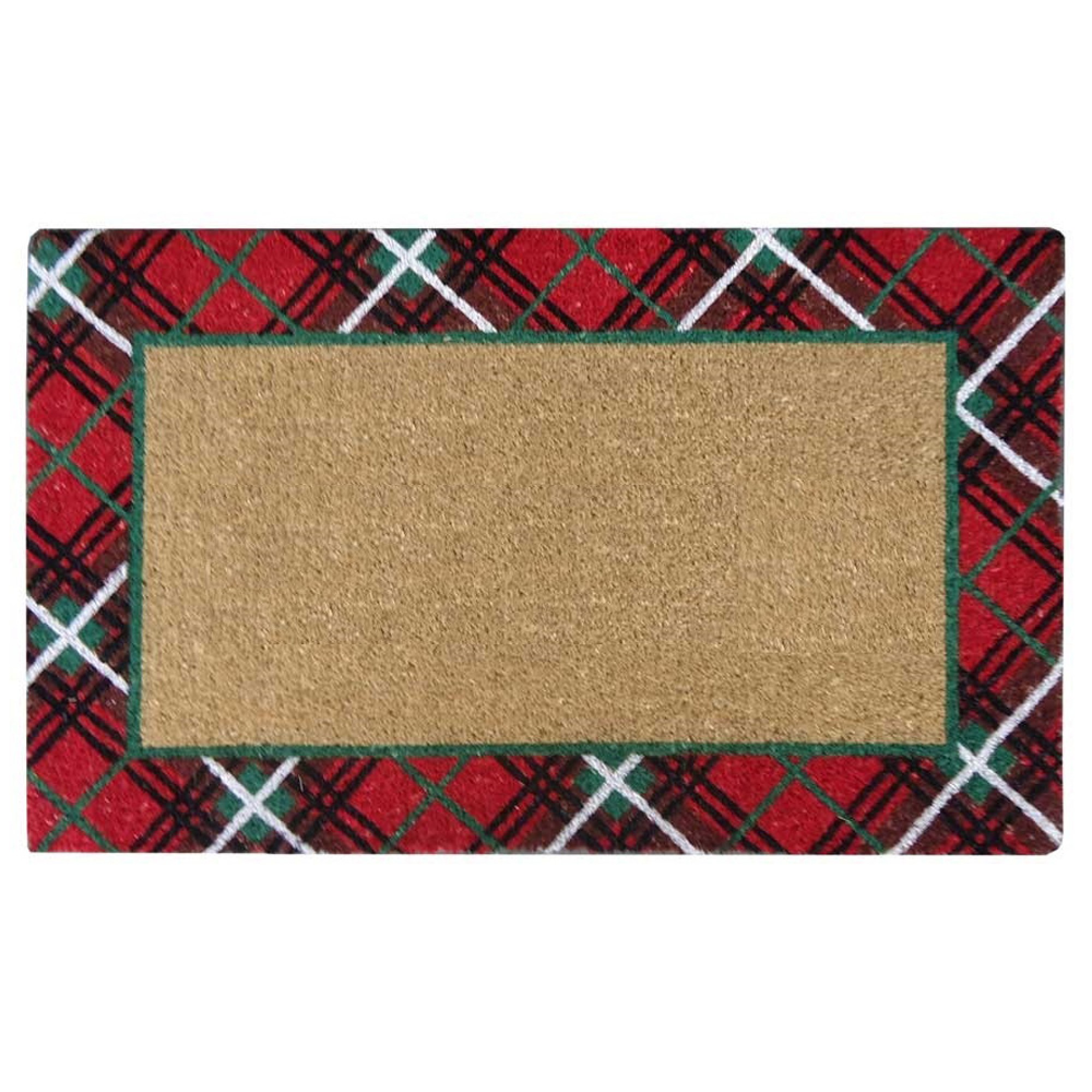 Red Tartan Holiday Doormat