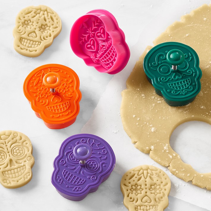 Halloween Sugar Skull Cookie Punches, Set of 4