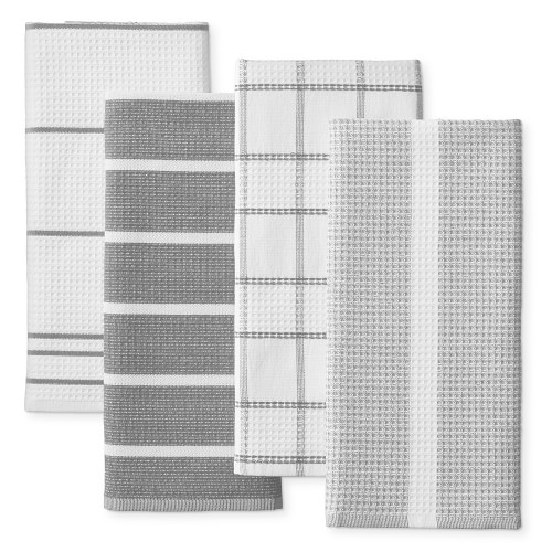 Super Absorbent Waffle Weave Multi-Pack Towels, Drizzle Grey