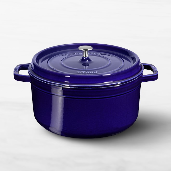 Staub Enameled Cast Iron Round Dutch Oven, Sapphire Blue