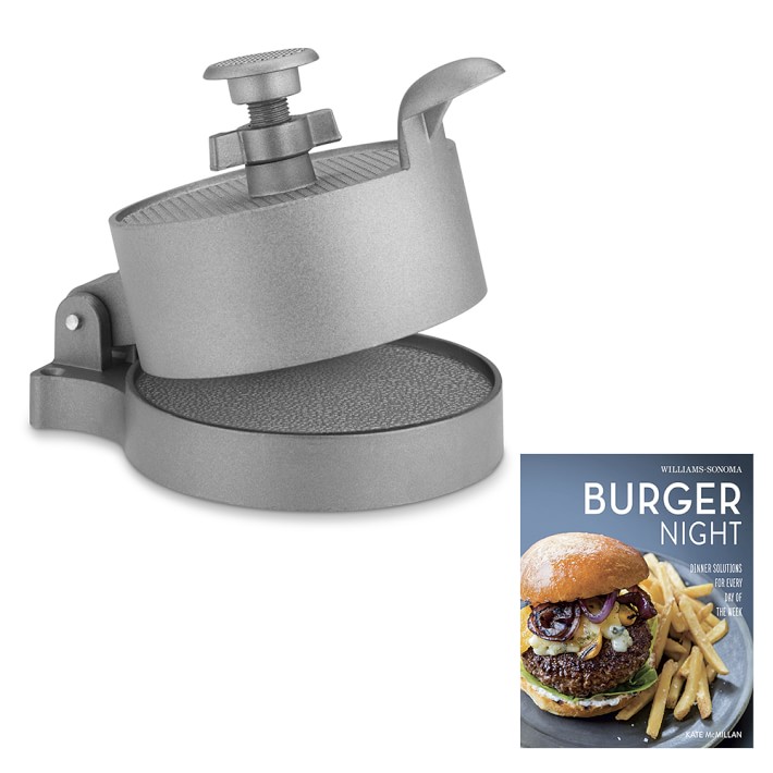 Adjustable Nonstick Burger Press with Cookbook