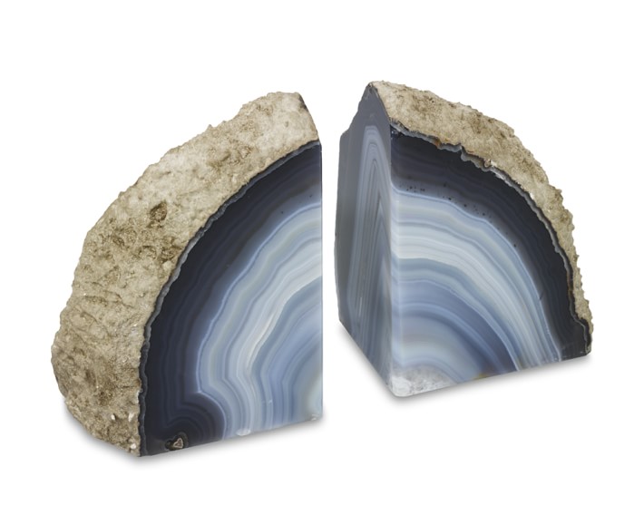 Agate Bookends, Set of 2, Natural