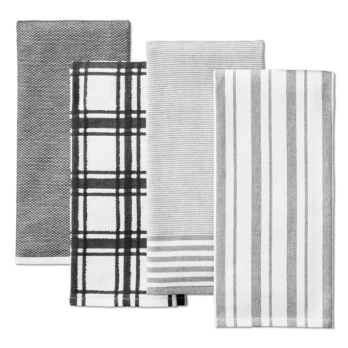 Black-Williams Sonoma Super-Absorbent Multi-Pack Towels, Set of 4
