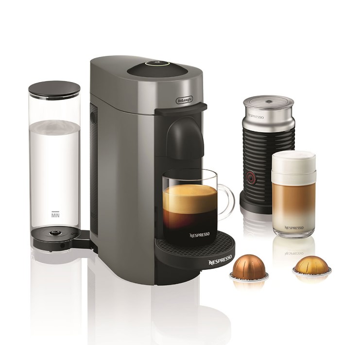 Nespresso VertuoPlus Coffee Maker & Espresso Machine with Aeroccino Milk Frother, Grey