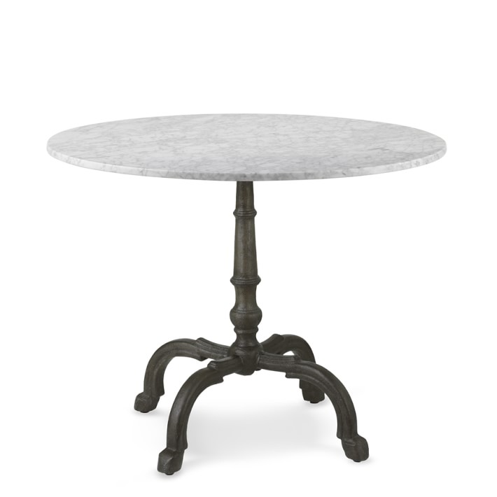 La Coupole Iron Bistro Table with Marble Top, Round, 42