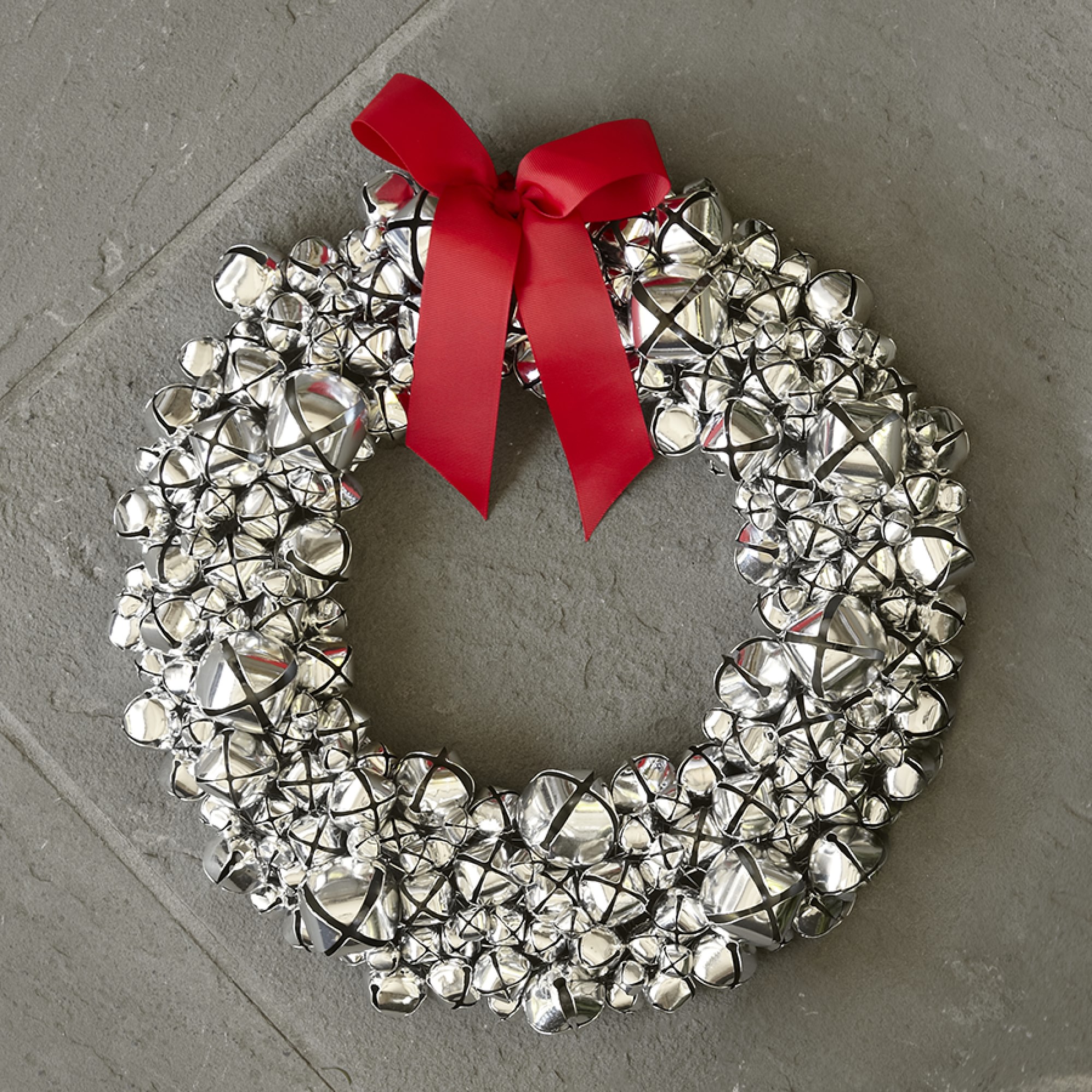 OPEN BOX: Silver Jingle Bell Wreath
