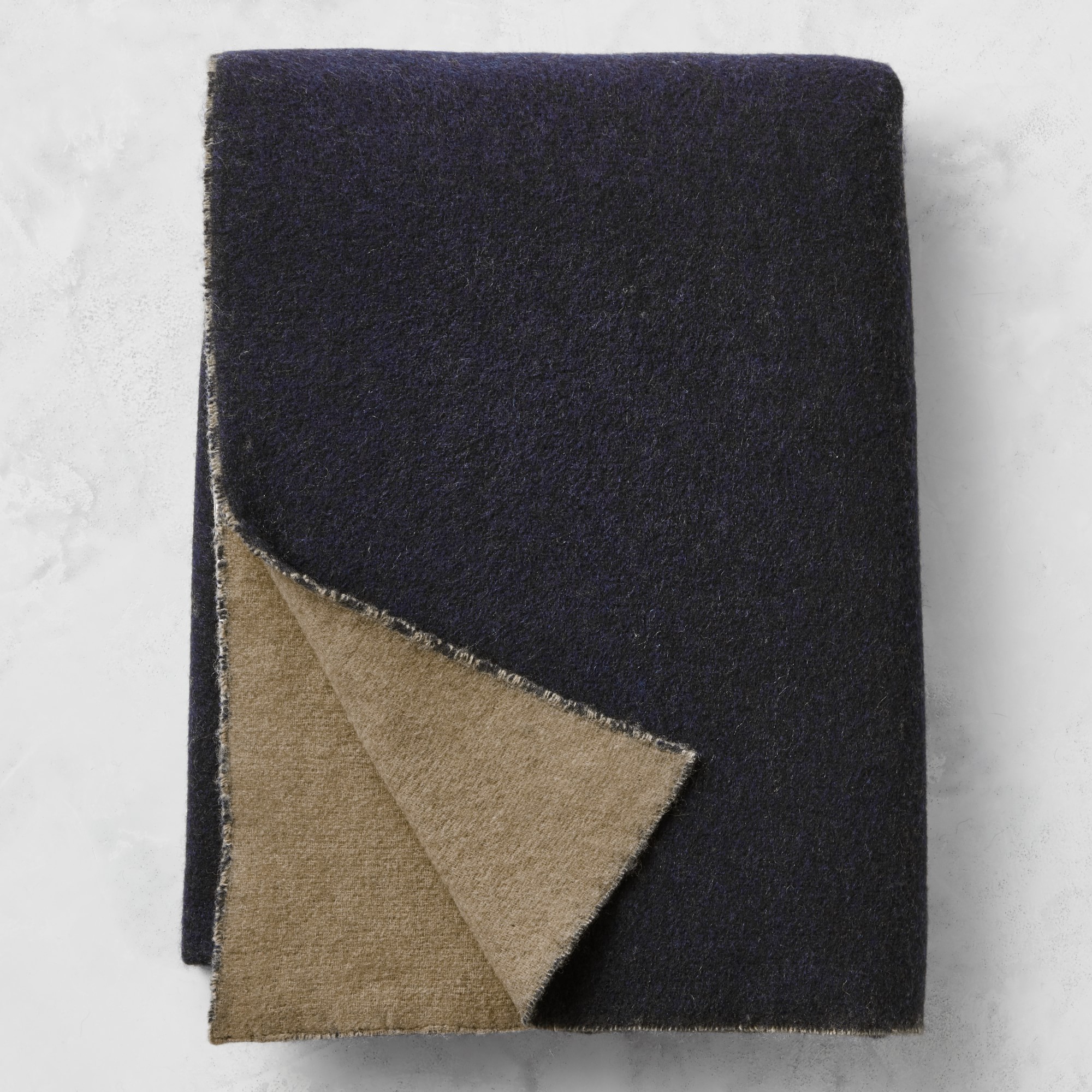 Reversible Double Face Solid Cashmere Throw