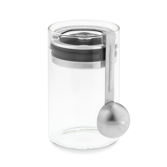 Williams Sonoma Glass Canister with Spoon, Medium