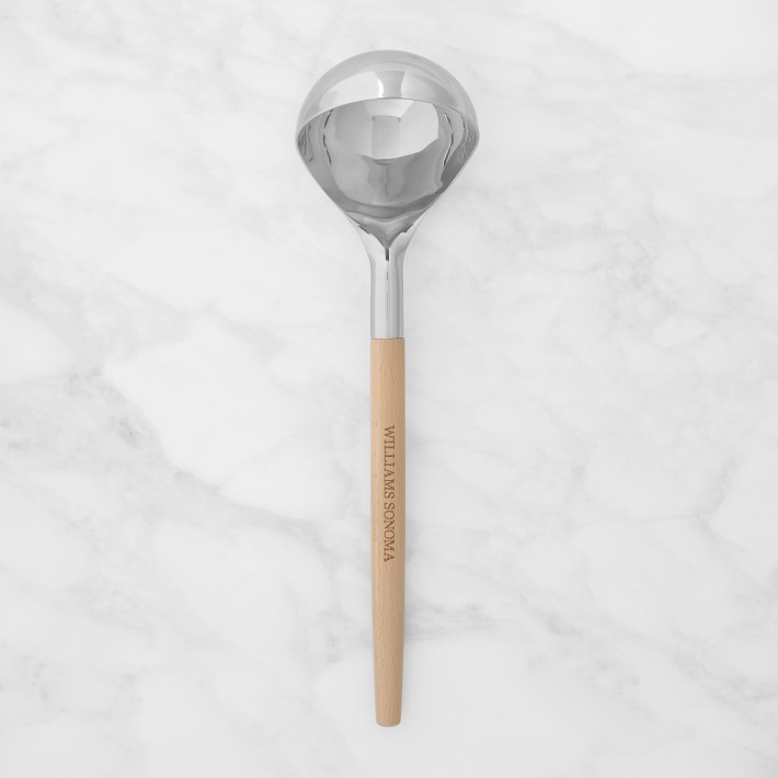 Williams Sonoma Stainless-Steel Ladle with Wooden Handle