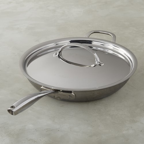 Williams Sonoma Thermo-Clad™ Stainless-Steel Nonstick Covered Fry Pan, 12