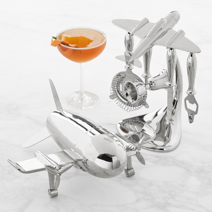 Airplane Bar Tools Set with Cocktail Shaker