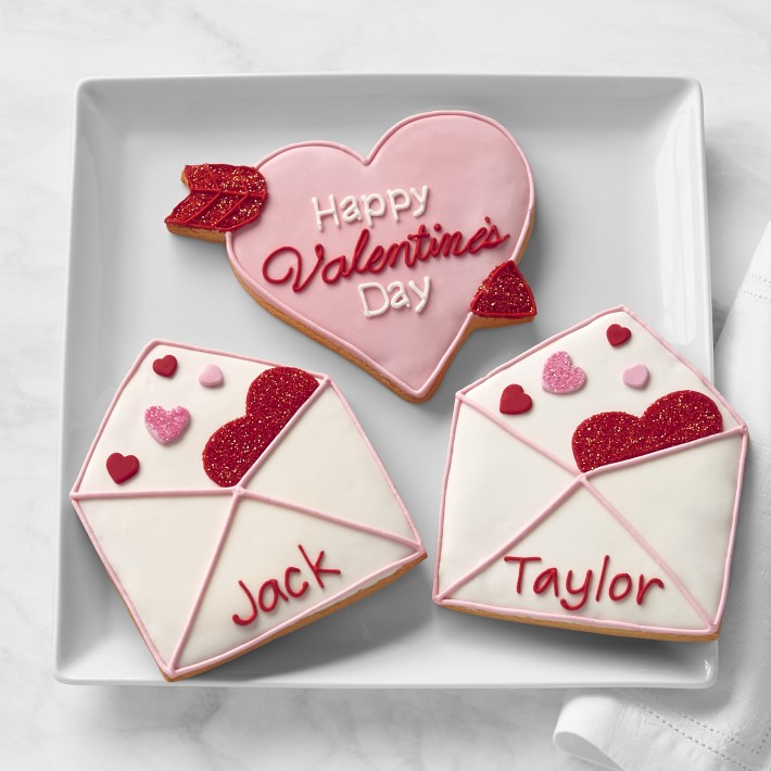 Valentine's Day Giant Personalized Cookies, Set of 3, Immediate Delivery