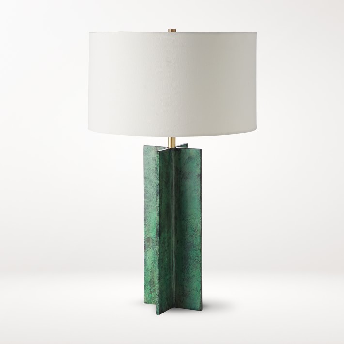 Frederick Metal X Table Lamp, Verdi Gris