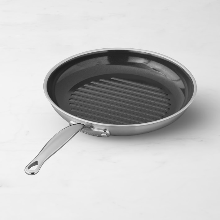 GreenPan&#8482; Premiere Stainless-Steel Ceramic Nonstick Round Grill Pan
