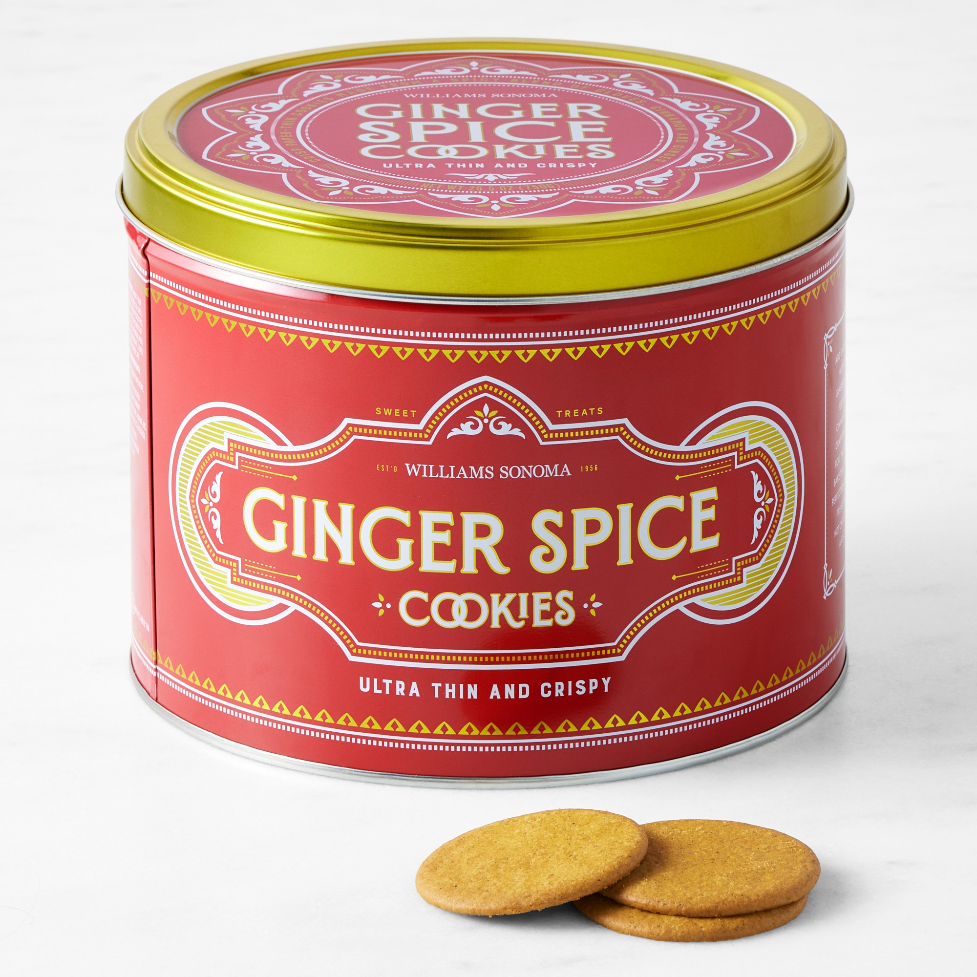 Williams Sonoma Gingersnap Cookie Thins Tin