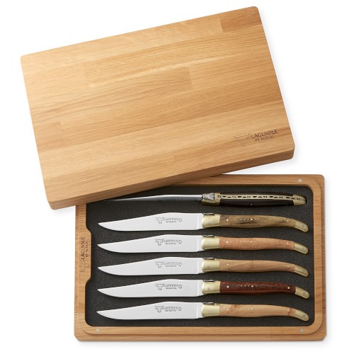Laguiole en Aubrac Mixed Wood Steak Knife Set, Set of 6