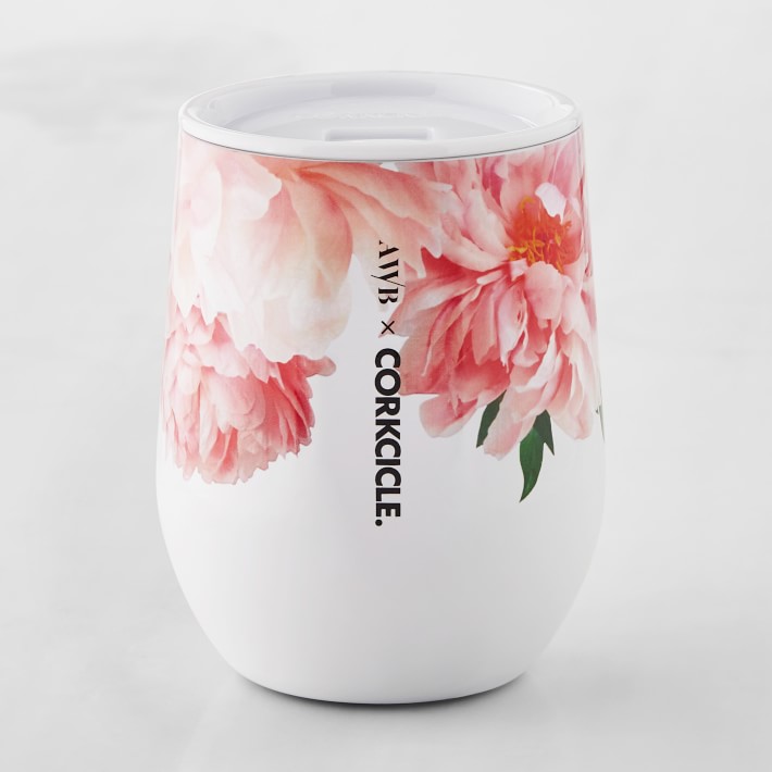 Corkcicle Insulated Floral Stemless Wine Glass