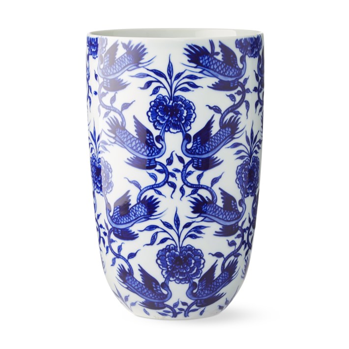 Blue Crane Ginger Jar Vase