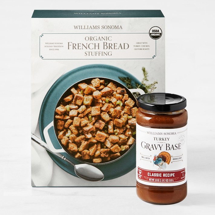 Williams Sonoma Organic French Bread Stuffing Mix and Classic Gravy Base Set