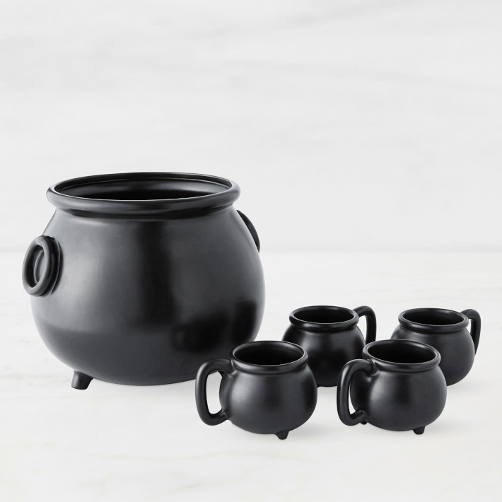 Black Cauldron Serving Bowl &amp; Mugs