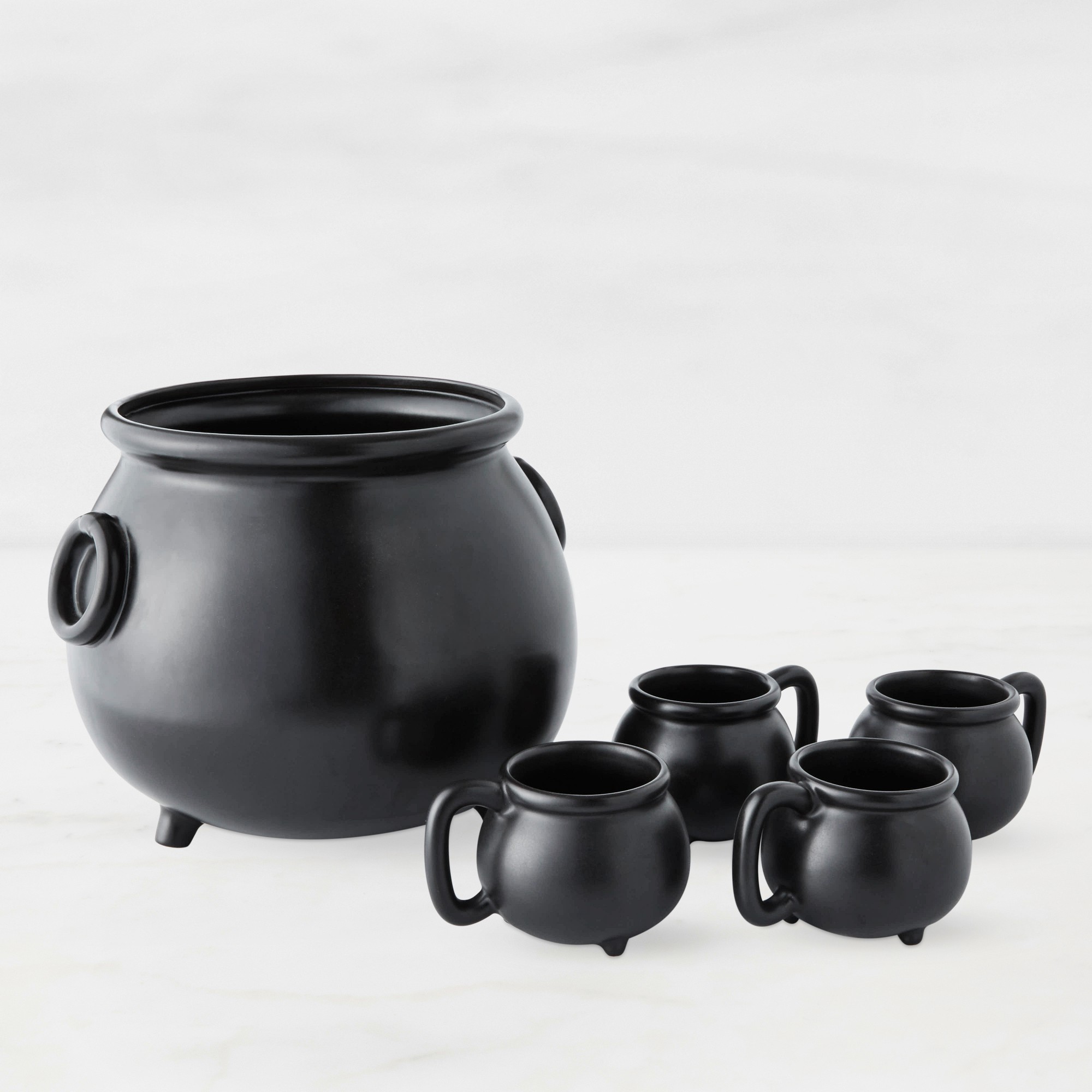 Cauldron Serving Bowls and Mugs, Set of 4