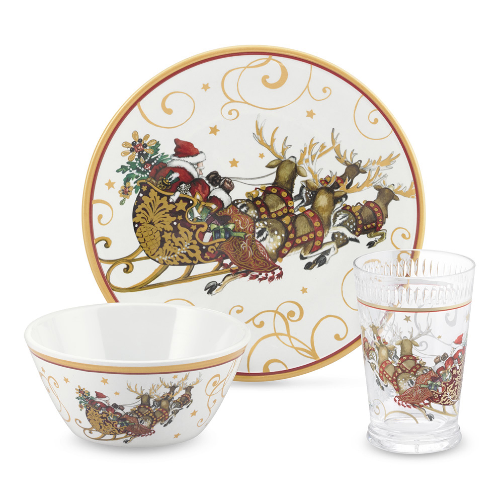 'Twas the Night Before Christmas Kids 3-Piece Melamine Set