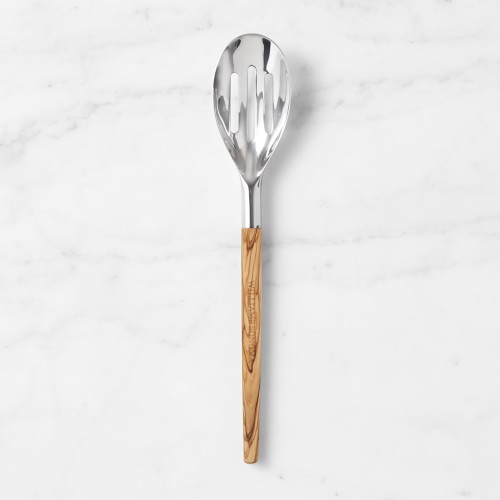 Williams Sonoma Stainless Steel Olivewood Utensil Slotted Spoon