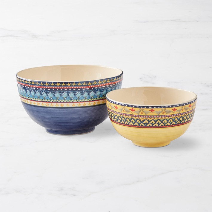 Williams Sonoma Sicily Ceramic Mixing Bowls, Set of 2