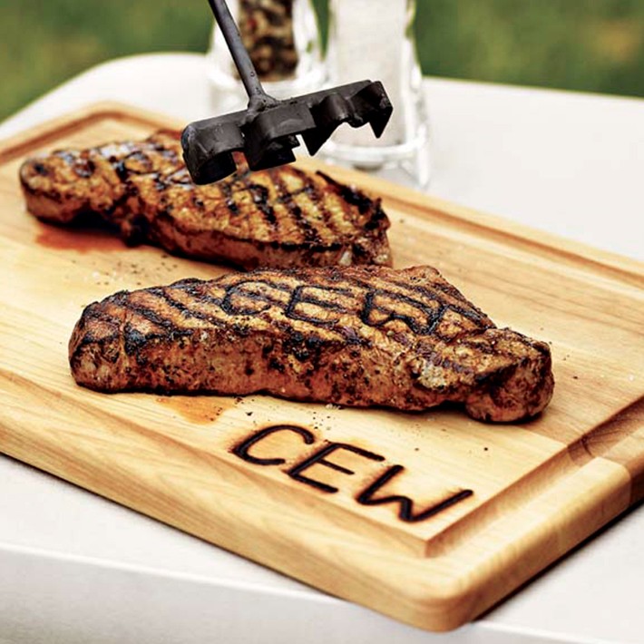 Monogrammed Steak Brand & Cutting & Carving Board, Triple-Initial