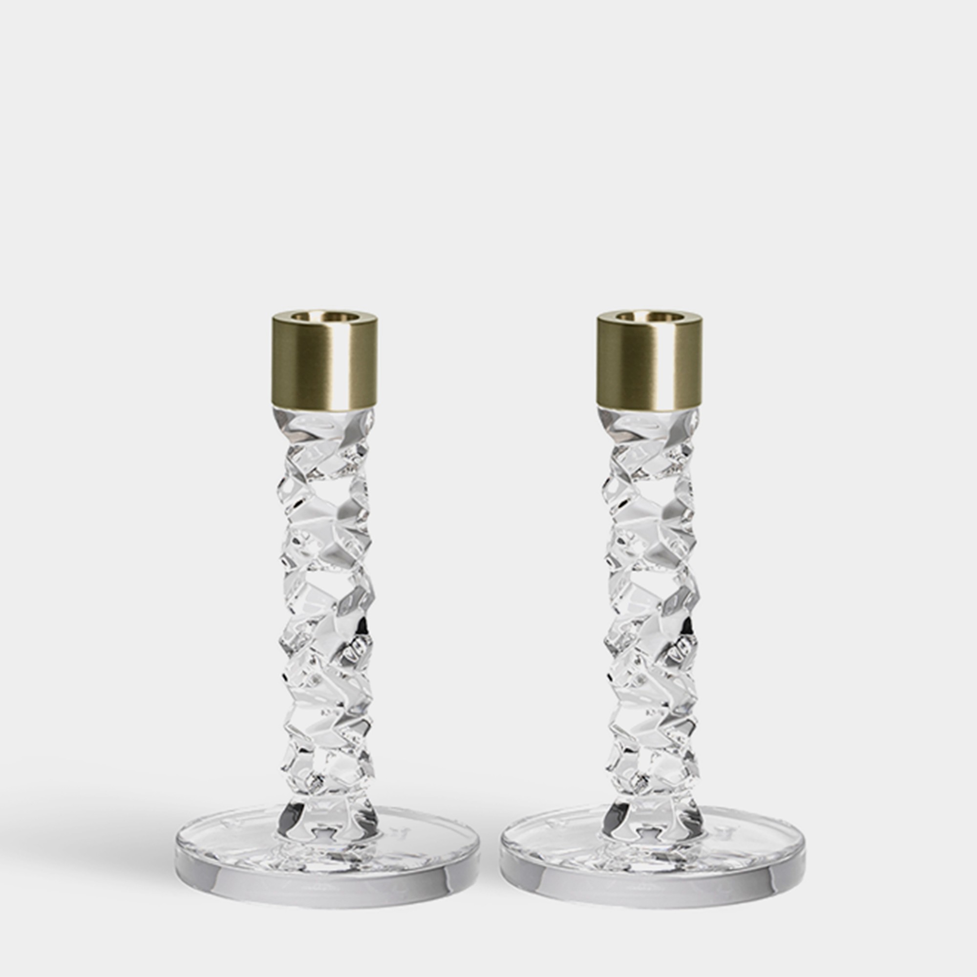 Orrefors Carat Candlestick, Set of 2