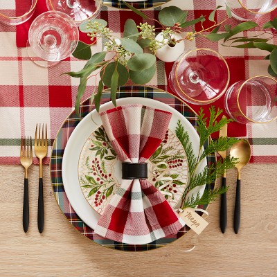 Tartan White Stewart Charger | Williams Sonoma