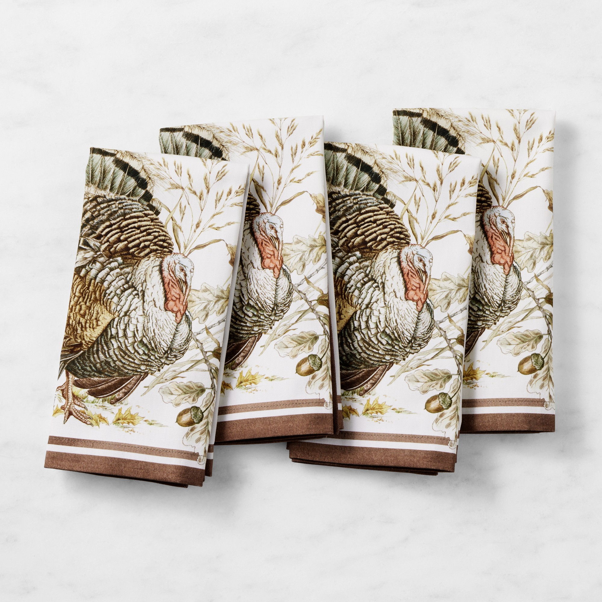 Autumn Plymouth Turkey Napkins, Set of 4