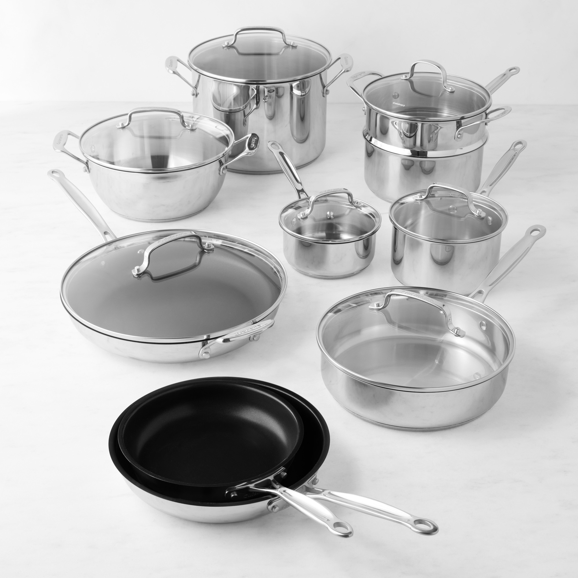 Cuisinart Chef's Classic Stainless-Steel Mixed Material 17-Piece Cookware Set