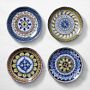 Sicily Ceramic Mixed Appetizer Plates, Set of 4, Blue &amp; Green