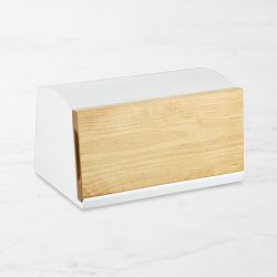 Williams Sonoma Ceramic & Wood Bread Box