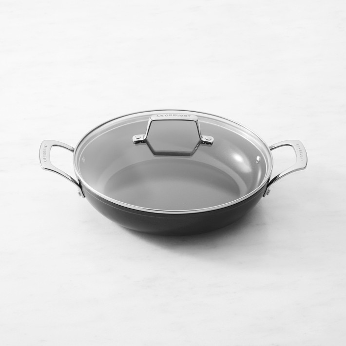 Le Creuset Ceramic Nonstick Shallow Braiser with Glass Lid