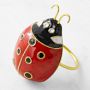 Cloisonne Ladybug Napkin Rings, Set of 4